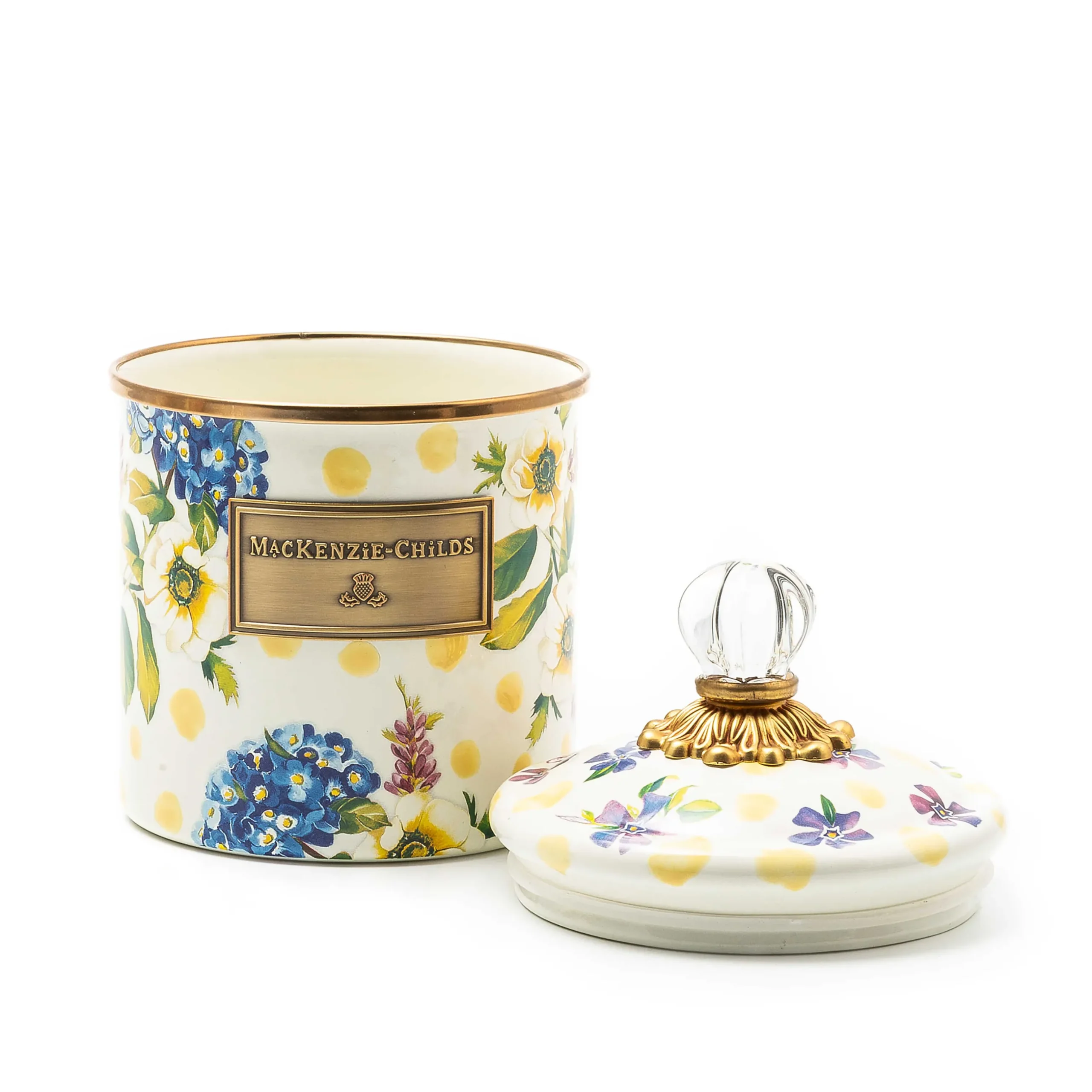 Kitchen Storage & Organization|MacKenzie-Childs Wildflowers Yellow Small Canister