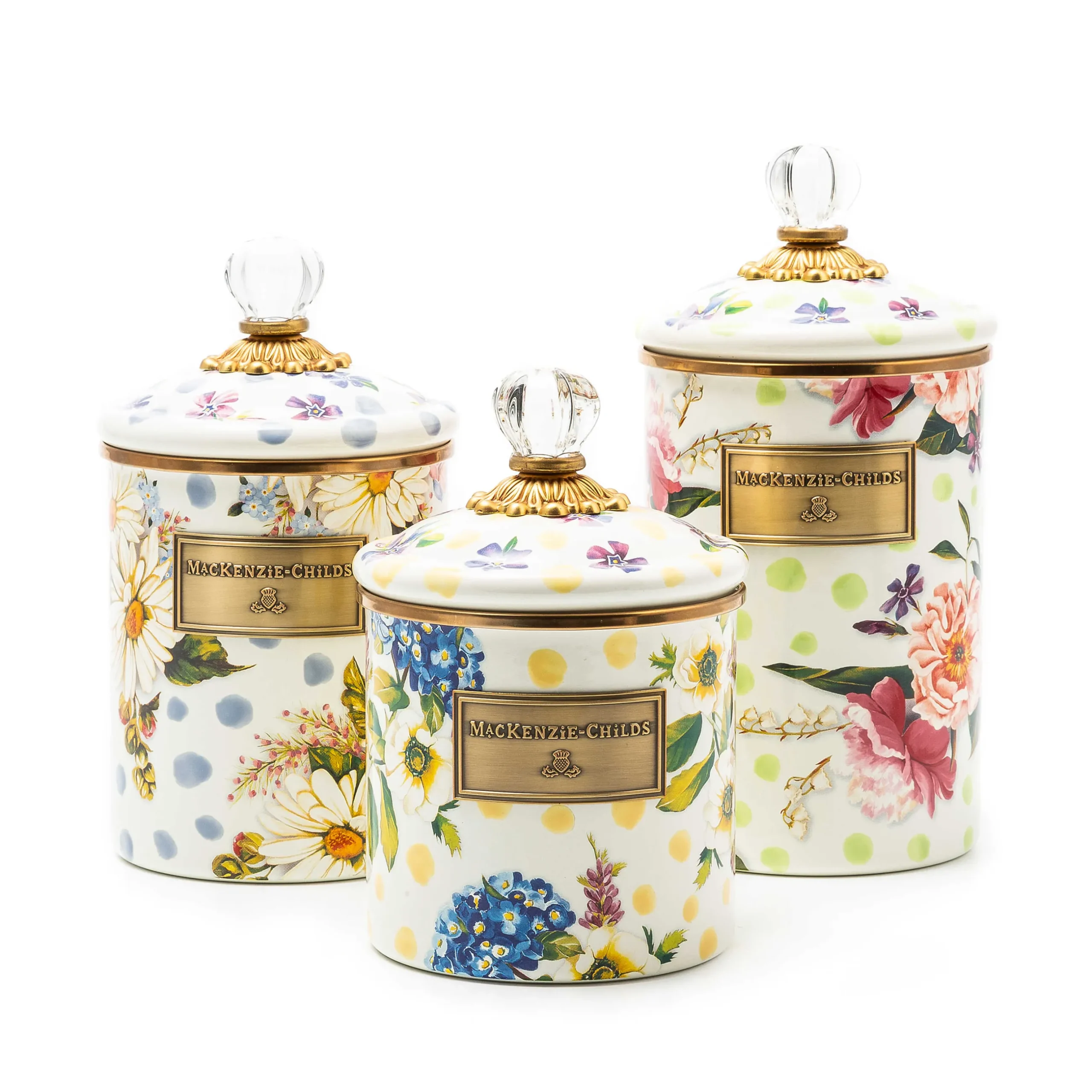 Kitchen Storage & Organization|MacKenzie-Childs Wildflowers Yellow Small Canister