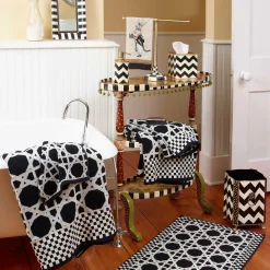 Bath & Bath Accessories|Room Accents|MacKenzie-Childs Zig Zag Waste Bin