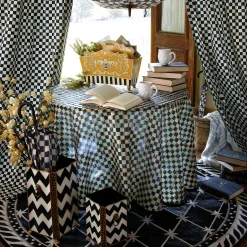 Bath & Bath Accessories|Room Accents|MacKenzie-Childs Zig Zag Waste Bin